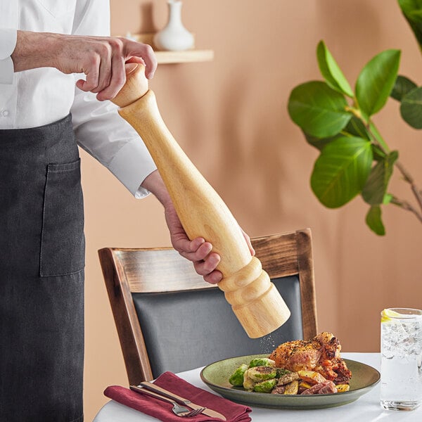 Acopa 18" Matte Wooden Salt / Pepper Mill – item 176PM18NAT image 2