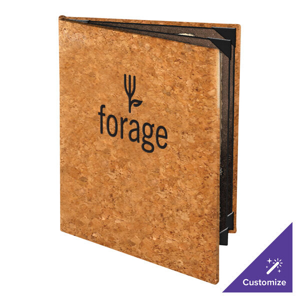 5 1/2" x 8 1/2" Customizable Cork 4 View Menu Cover – item 659CO640ANC image 2