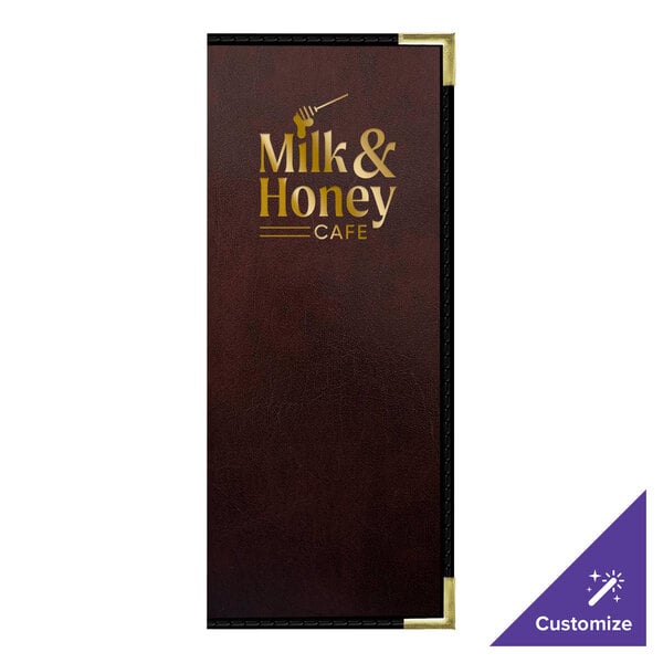 H. Risch, Inc. 4 1/4" x 11" Menu Cover w/ Interior Pocket – item 759LP12V41WI image 2