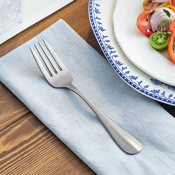 Acopa Josette 6 3/4" Distressed X-Heavy Salad / Dessert Fork – item 267820806 image 2