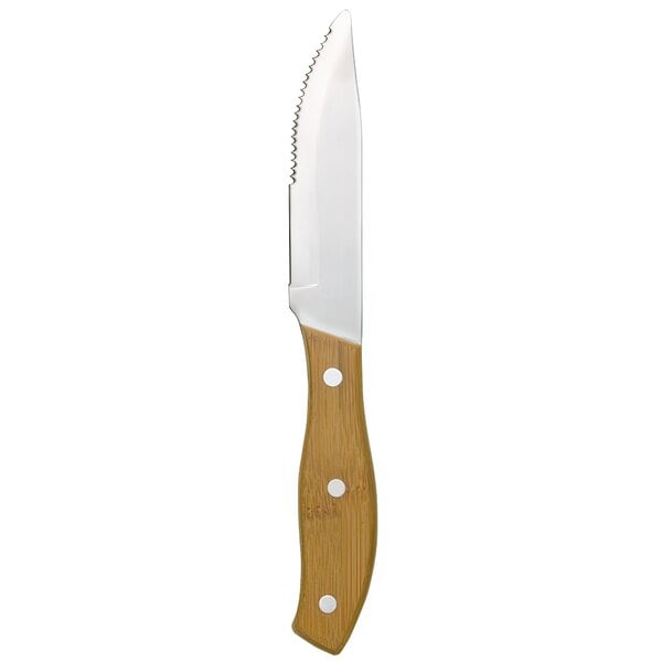 Libbey 200 1582 9 1/4" Steak Knife w/ Bamboo Handle – item 9592001582