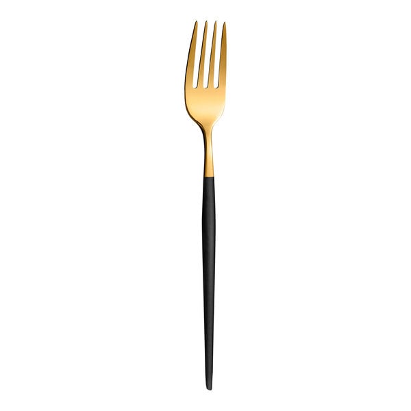 Amefa Soprano Gold & Black 7 3/16" Heavy Dessert Fork – item 548114DUB340