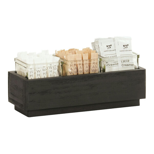 12 3/4" x 5" Wood Jar w/ (3) 20 oz. Glass Condiment Display – item 211123787313 image 2