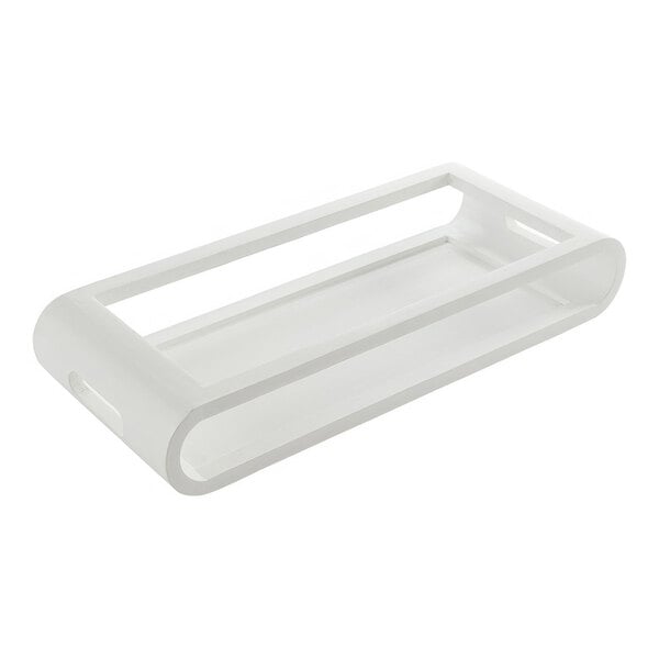 American Metalcraft 21 3/4" x 9 3/8" White Wood Serving Tray – item 124MWTW21