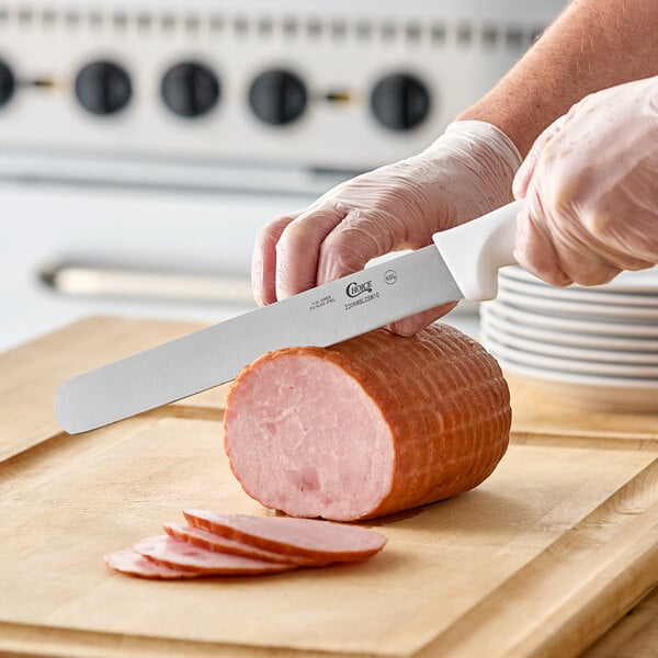 Choice 10" White Straight Edge Slicing Knife – item 220KWSLCSM10 image 2