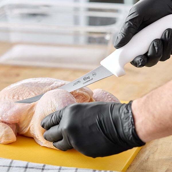 Choice 6" Curved Stiff Boning Knife w/ White Handles – item 220KWBONC6SF image 2
