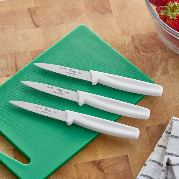 Choice 3 1/4" Smooth Edge Paring Knife w/ White Handle – item 220KWPAR3SMT image 2