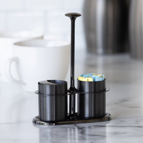 Service Ideas 4 oz. Onyx Sugar Stick Holder and Creamer – item 723STCCRSG4BX image 2