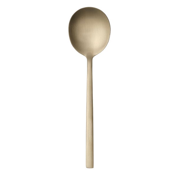 Libbey Elexa Satin OR 7" Gold Heavy Bouillon Spoon – item 959763016