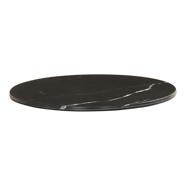 Cal-Mil 8 3/4" Black Marble Round Melamine Serving Tray – item 2114098124