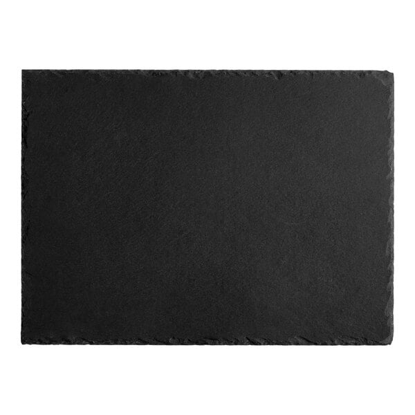 Acopa 13 1/2" x 10" Black Slate Serving Tray – item 304SLRE13510 image 2