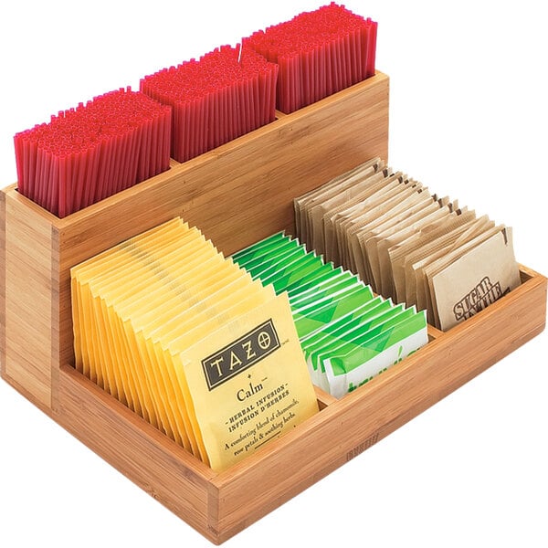 Cal-Mil Bamboo Packet / Stirrer Condiment Organizer – item 21179660
