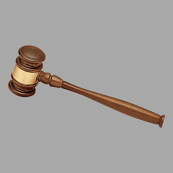 7.5" Walnut Gavel w/ Gold Band Plaque – item 5116
