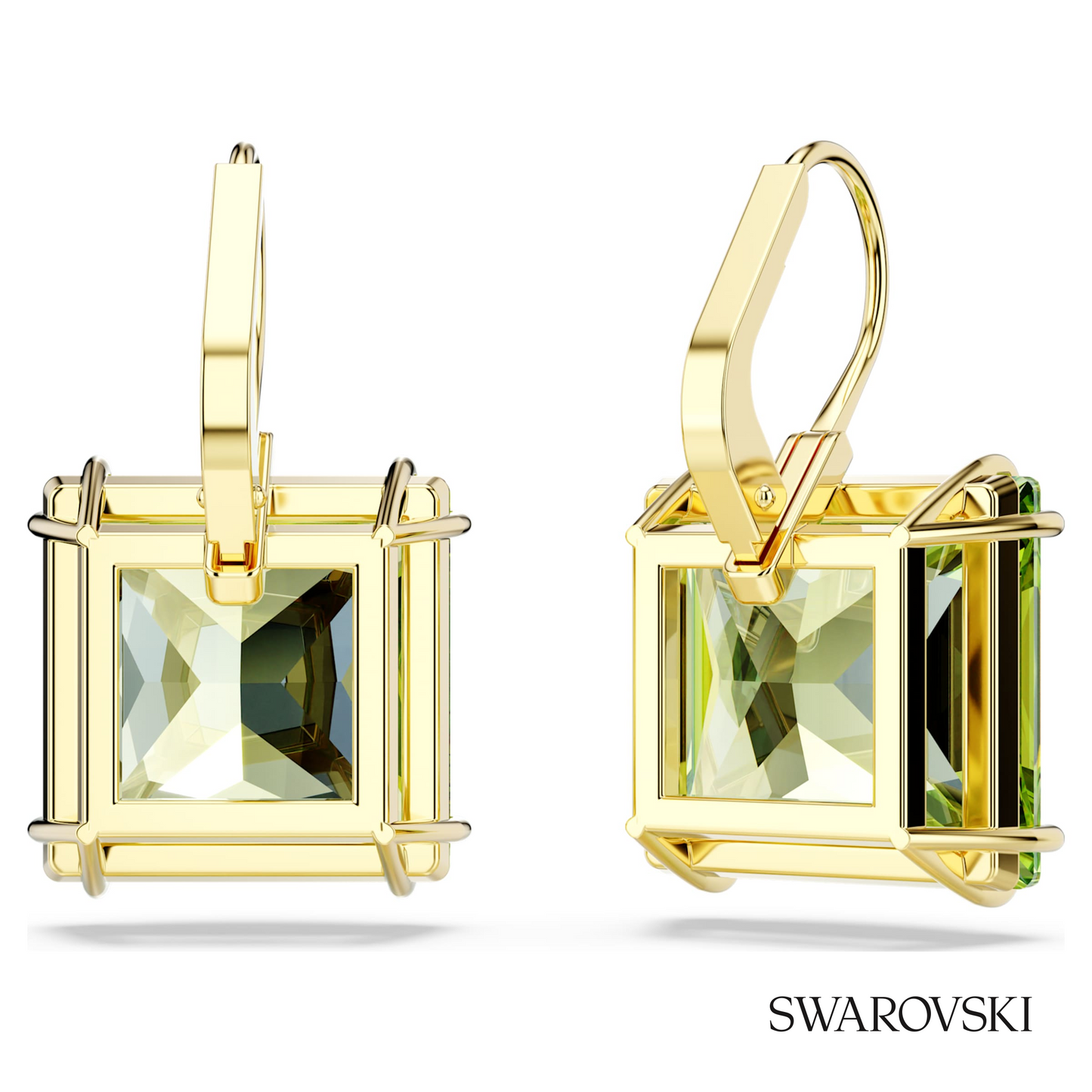 Swarovski Millenia drop earrings, Square cut, Green, 18K – item 5636564 image 4