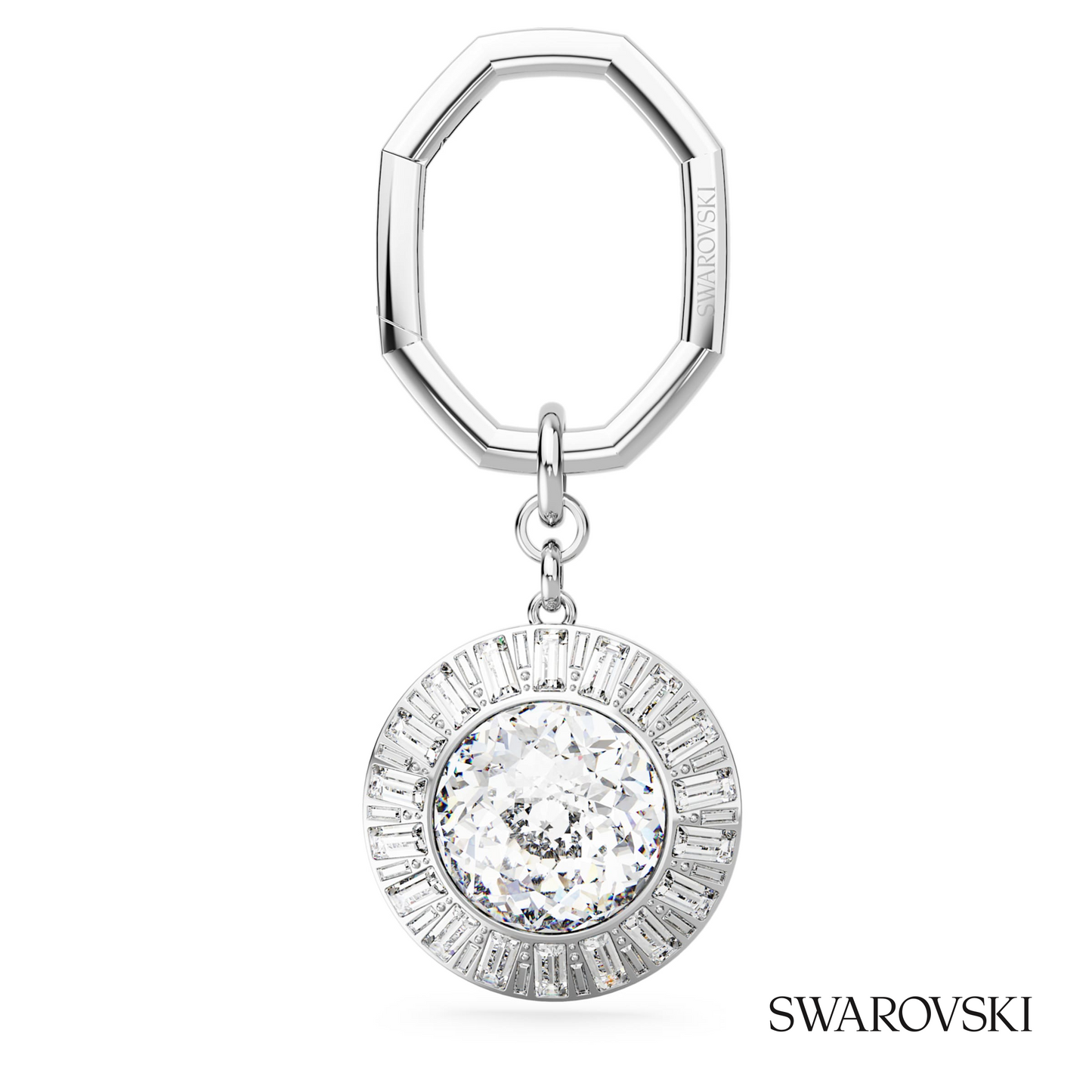 Swarovski Key ring, Round cut, White, Rhodium plated – item 5669119