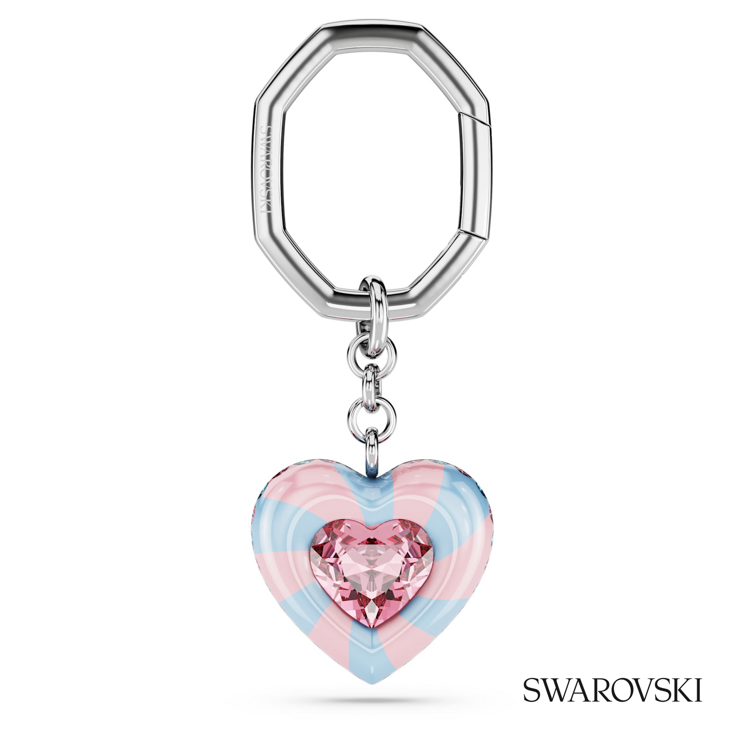 Swarovski Key ring, Heart cut, Heart, Multicolored, Rhodium – item 5713882