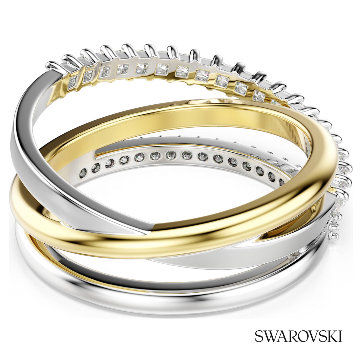 Hyperbola ring, Mixed cuts, White, Mixed metal finish – item 5714161 – view 4