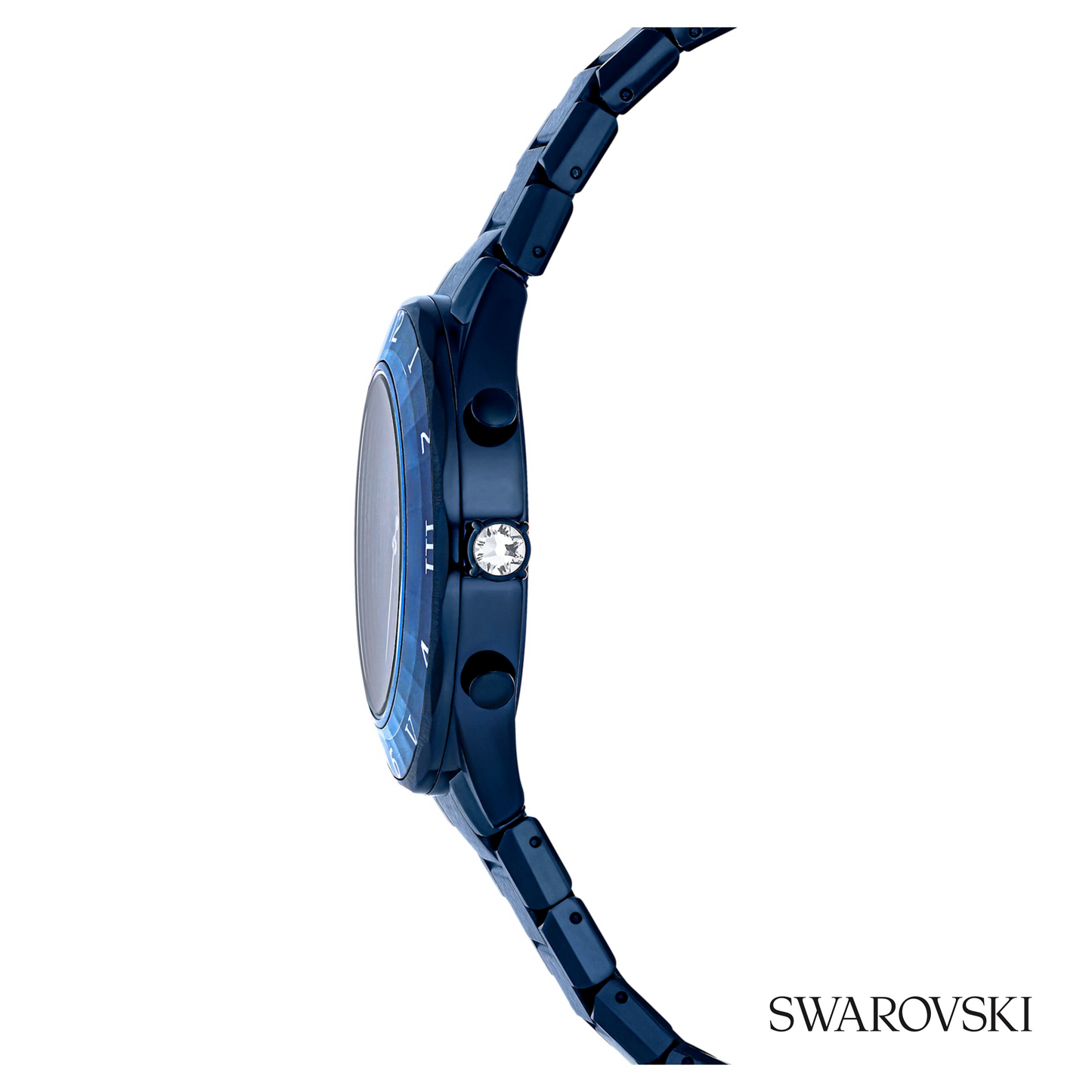 Dextera chrono watch, 39mm, Swiss Made, Metal bracelet, Blue finish