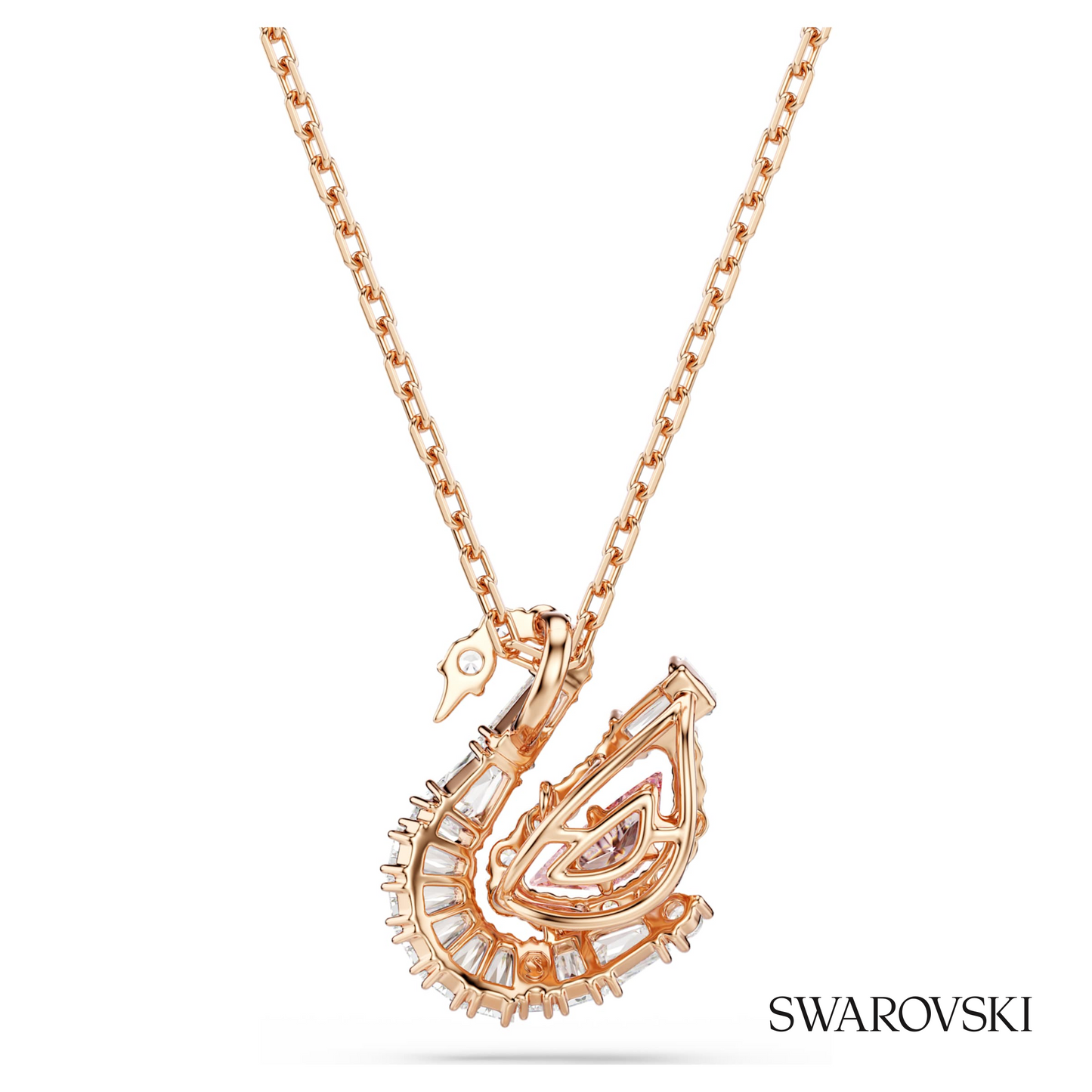 Swarovski Swan pendant, Mixed cuts, Swan, Pink, 18K rose – item 5732414 image 5