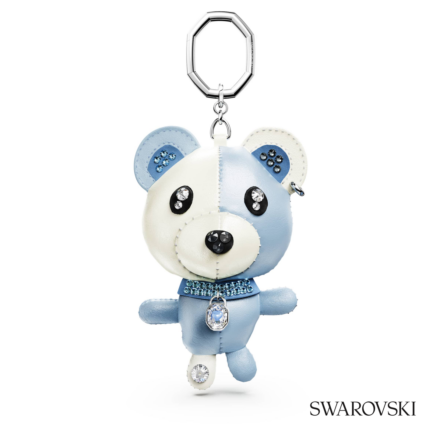 Swarovski Teddy bag charm, Bear, Blue, Rhodium plated – item 5733771