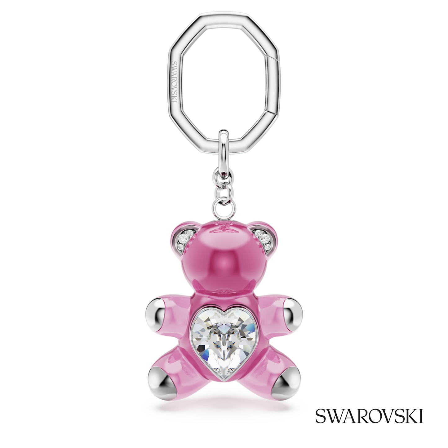 Swarovski Teddy key ring, Bear, Pink, Rhodium plated – item 5735365