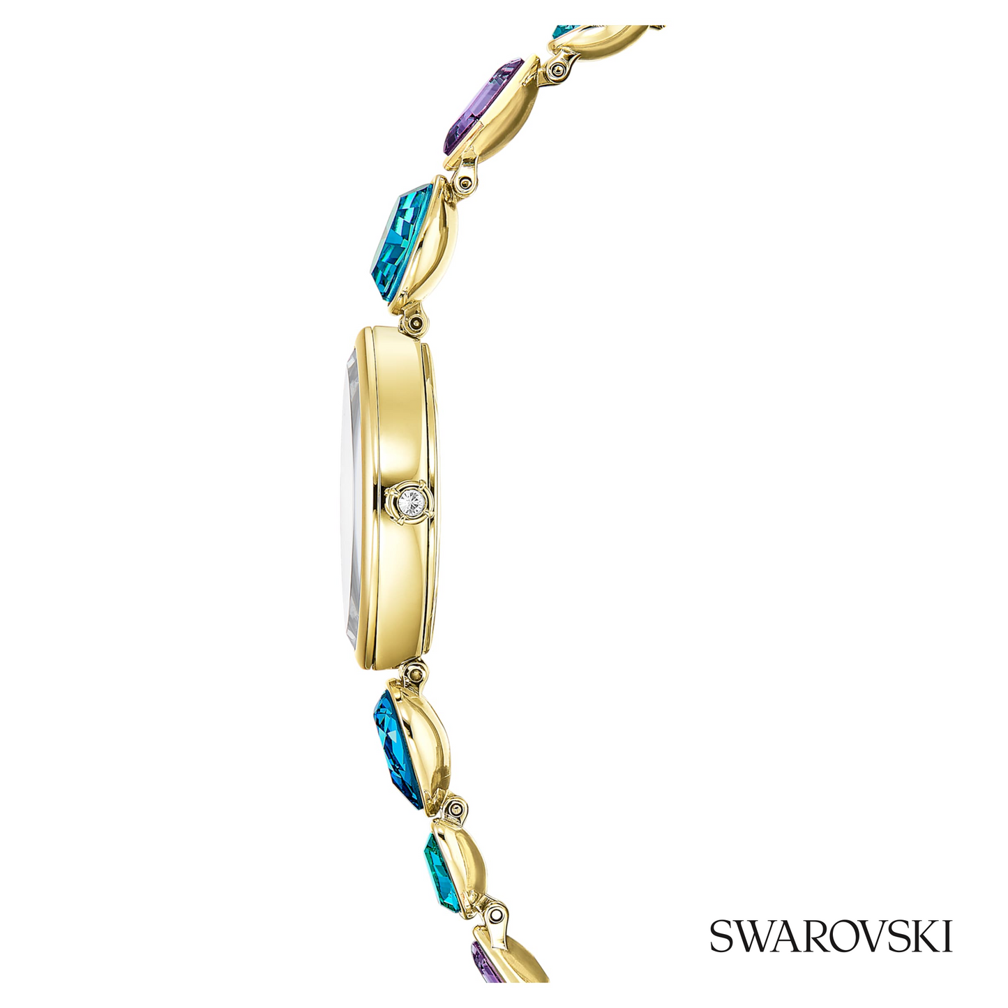 Gema watch, Crystal bracelet, Gold tone