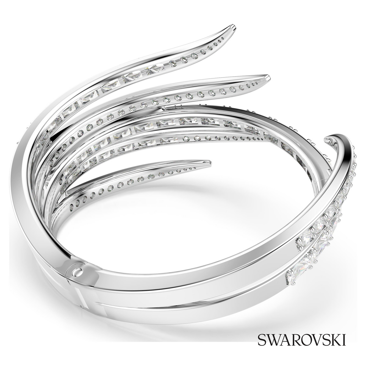 Vienna bangle, Mixed cuts, White, Rhodium plated – item 5756047 – view 4