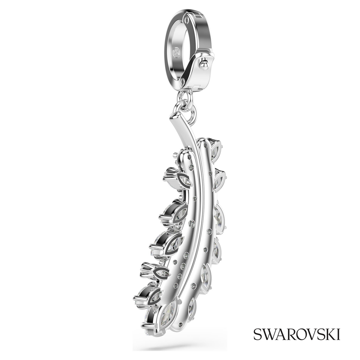 Vienna charm, Mixed cuts, Feather, White, Rhodium plated – item 5757739 – view 4