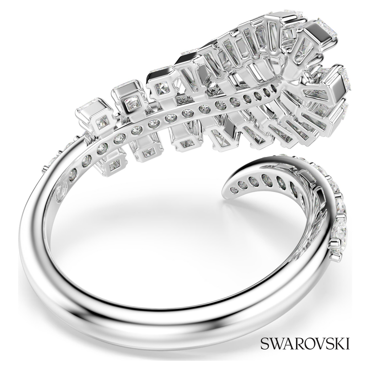 Vienna open ring, Mixed cuts, Feather, White, Rhodium plated – item 5757835 – view 4