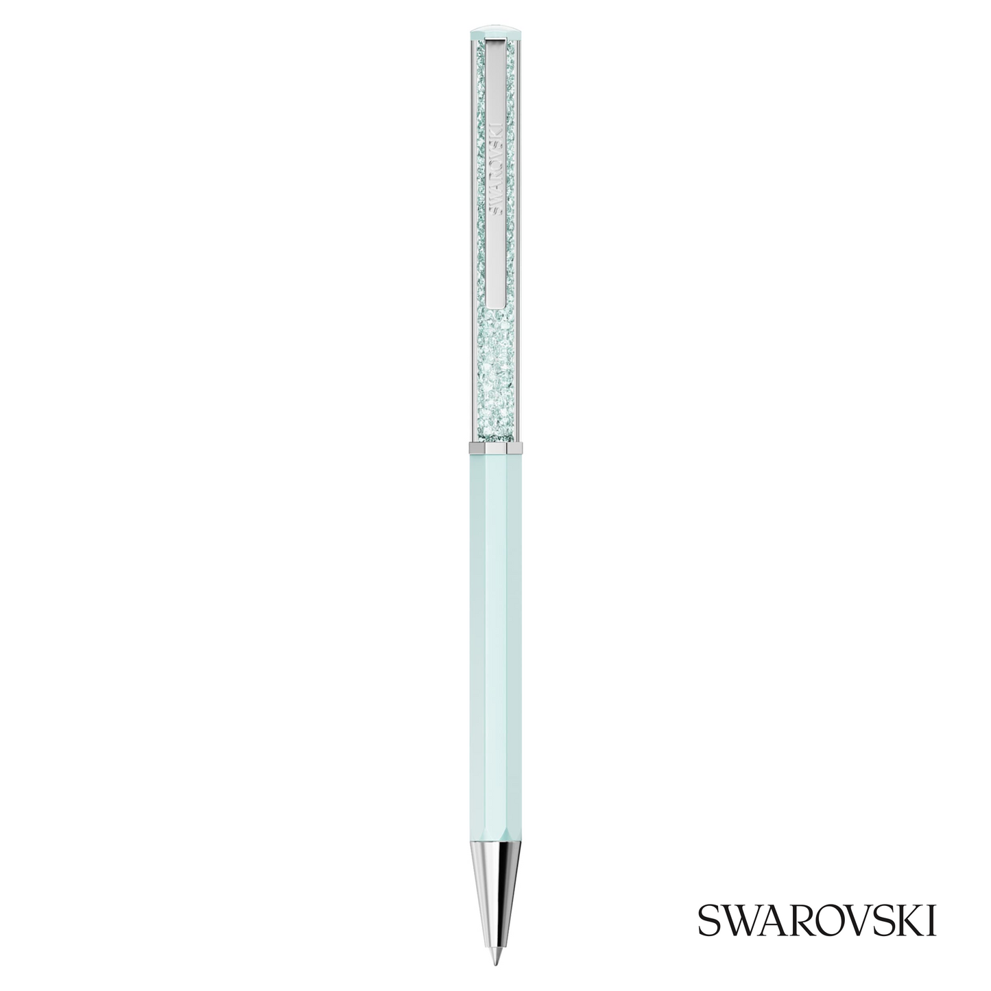 Swarovski Crystalline Ballpoint Pen, Blue Lacquered, Crystals / Chrome Plated / Lacquered