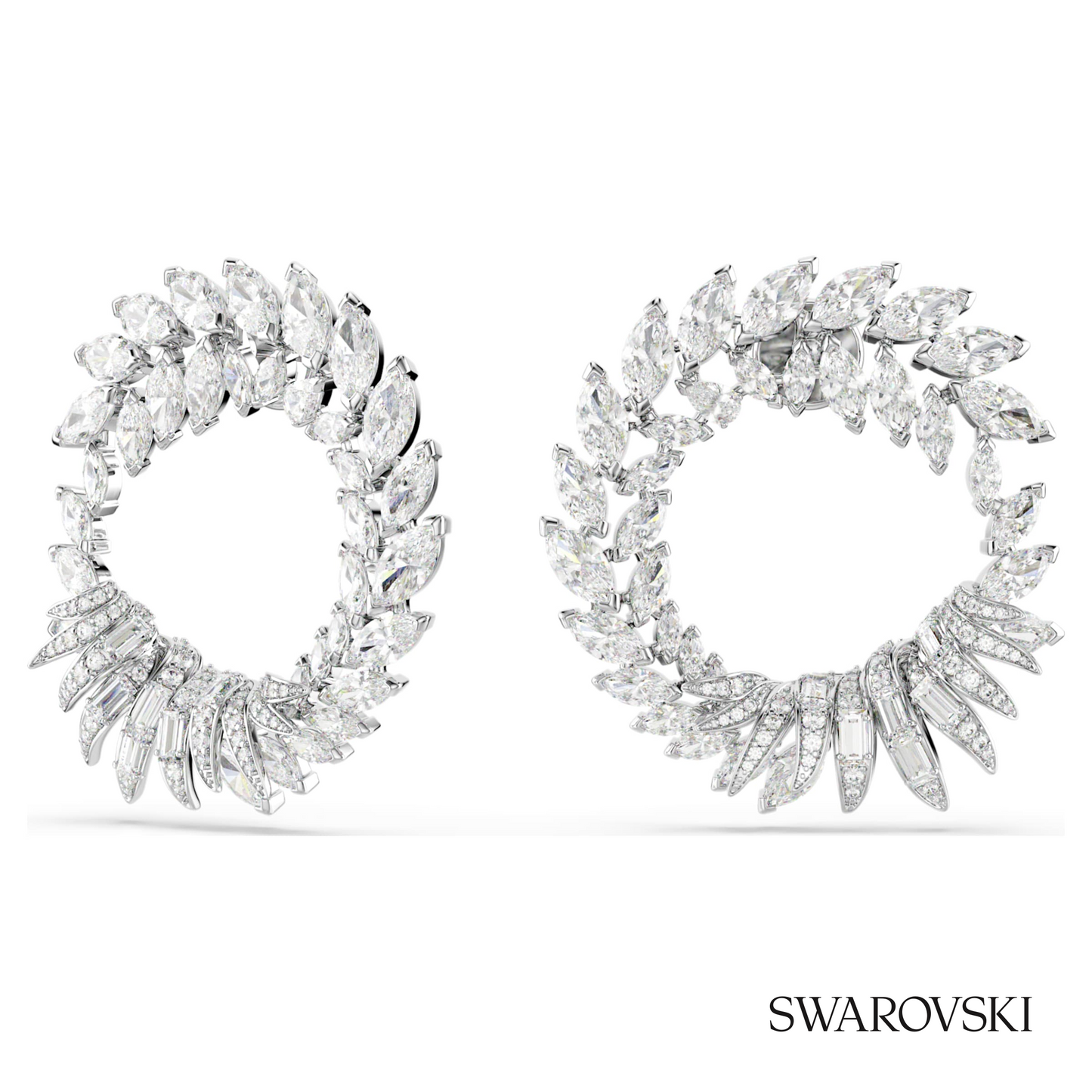 Swarovski Mesmera hoop earrings, Marquise cut, White – item 5760966 image 5