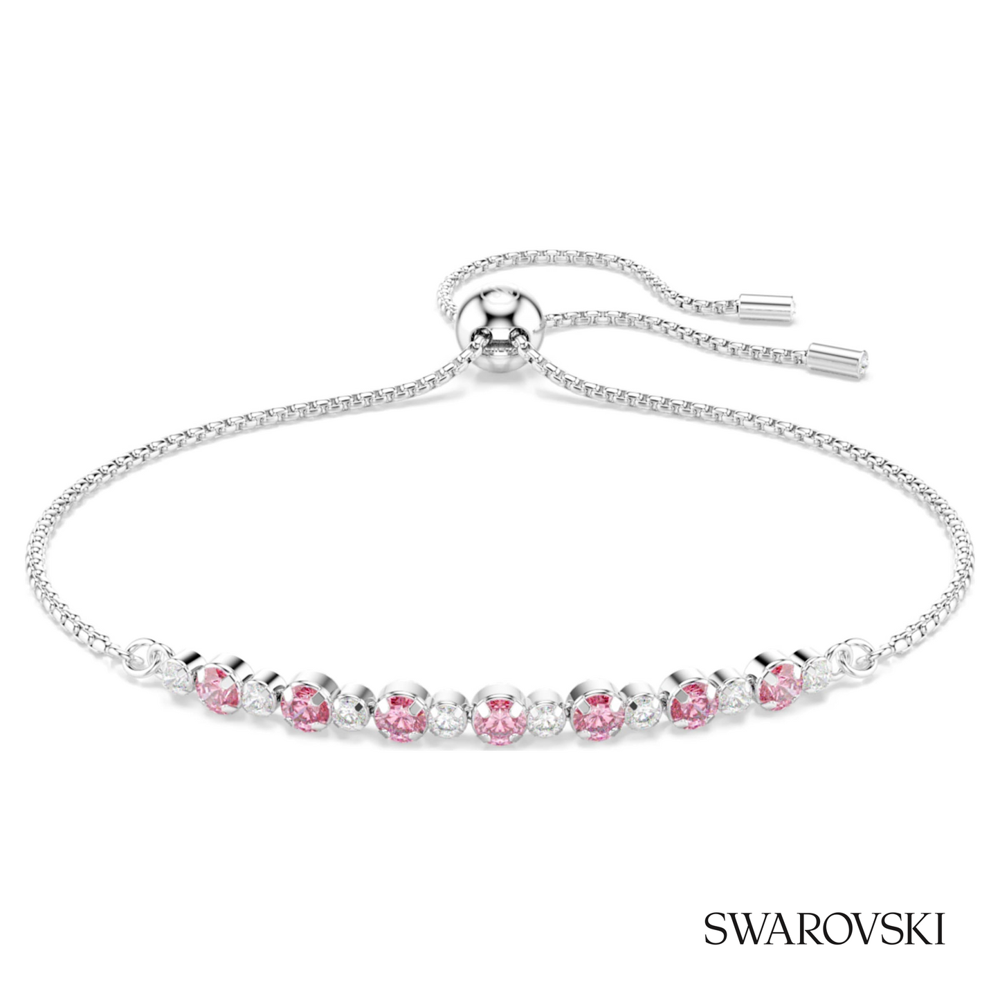 Swarovski Matrix bracelet, Round cut, Pink, Rhodium plated – item 5763042 image 5