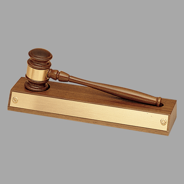 3" x 11.5" x 3.75" Walnut Gavel Base w/ Removable Plaque – item 735