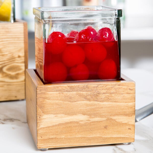 Madera Rustic Pine Riser w/ Jar - 4 Condiment Organizer – item 2113427399 image 2