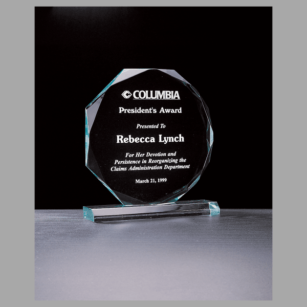 8" x 8.75" Octagon Series Jade Acrylic Award – item A3808
