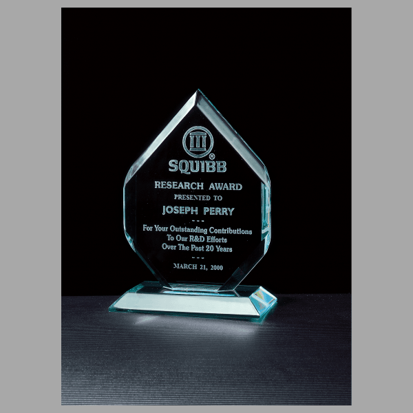6" x 8.75" Flame Series Jade Acrylic Award – item A6408