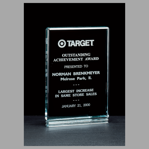 6" x 8.5" Classic Series Jade Acrylic Free Standing Award – item A6420