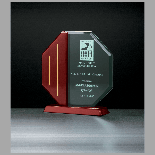 7.125" x 7.5" Octagon Series Rosewood Piano Base Award – item A6580