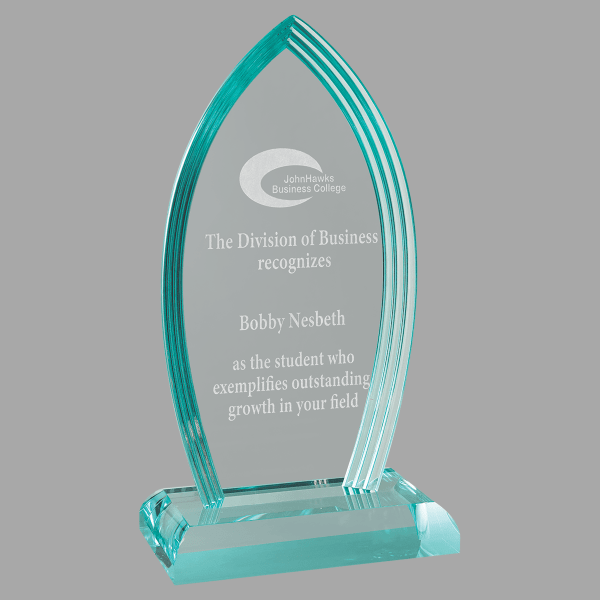 5" x 8.75" Flame Series Jade Acrylic Award – item A6708