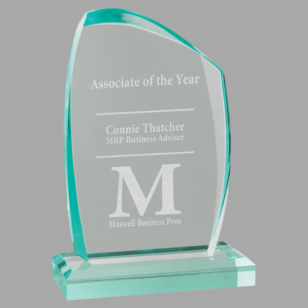 5.5" x 9.25" Tidal Series Jade Acrylic Award – item A6740