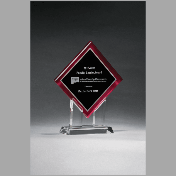 8.5" x 10" Diamond Series Acrylic w/ Printed Red Plaque – item A6989