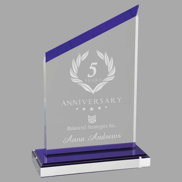 4.5" x 6.5" Zenith Series Acrylic w/ Accents Award – item A7214