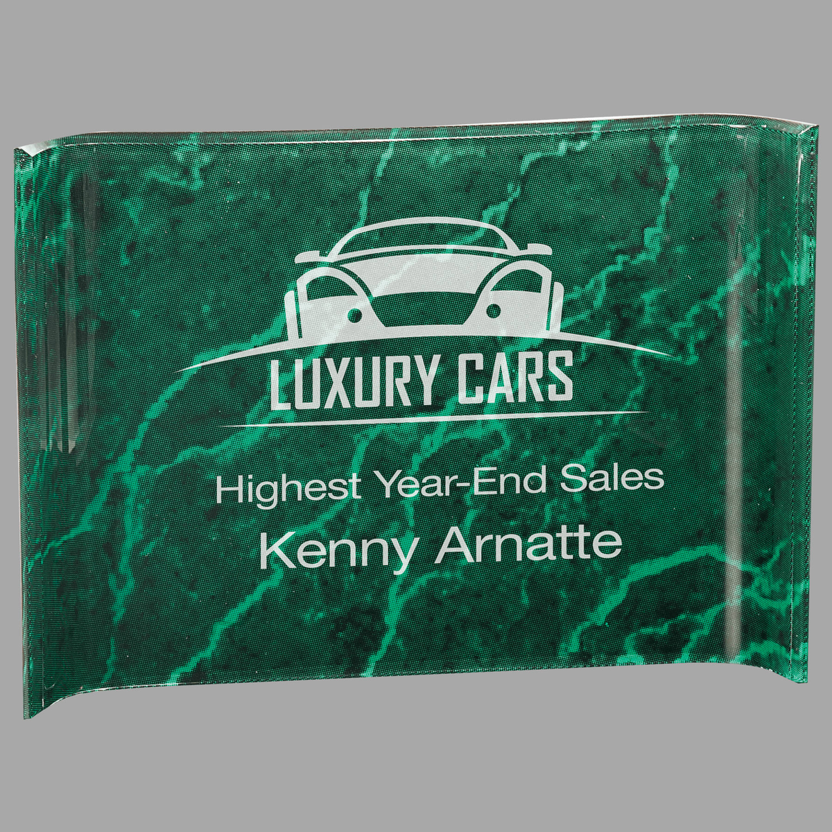 10" x 7" Green Marbleized Acrylic Crescent — ACC710GM