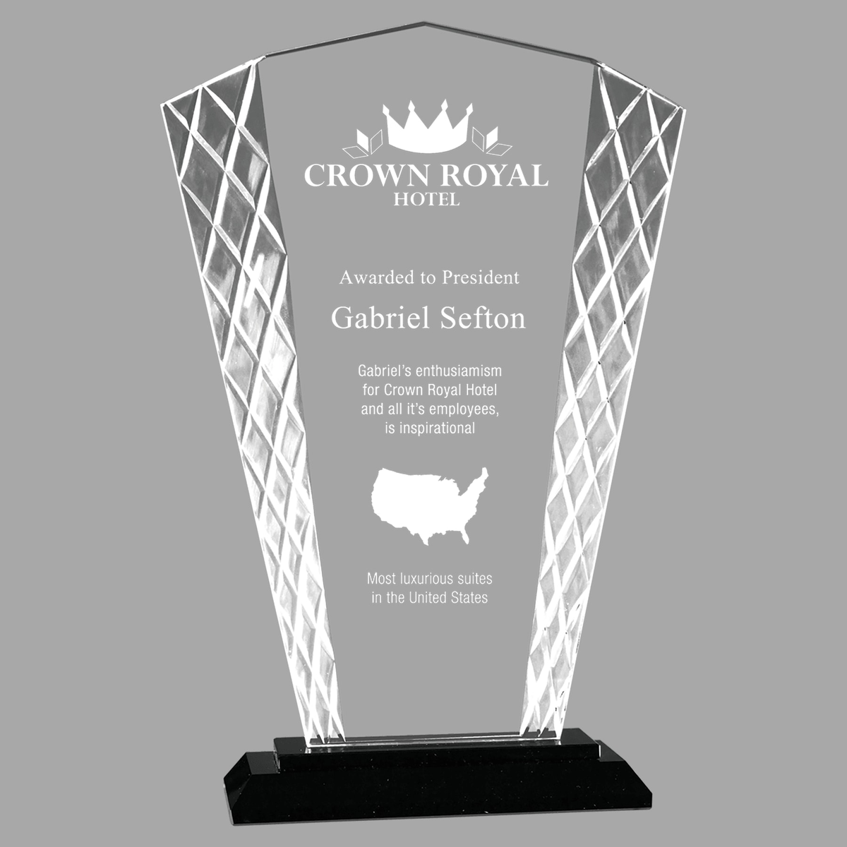 9 1/2" Fan Accent Glass on Black Base — ACG23