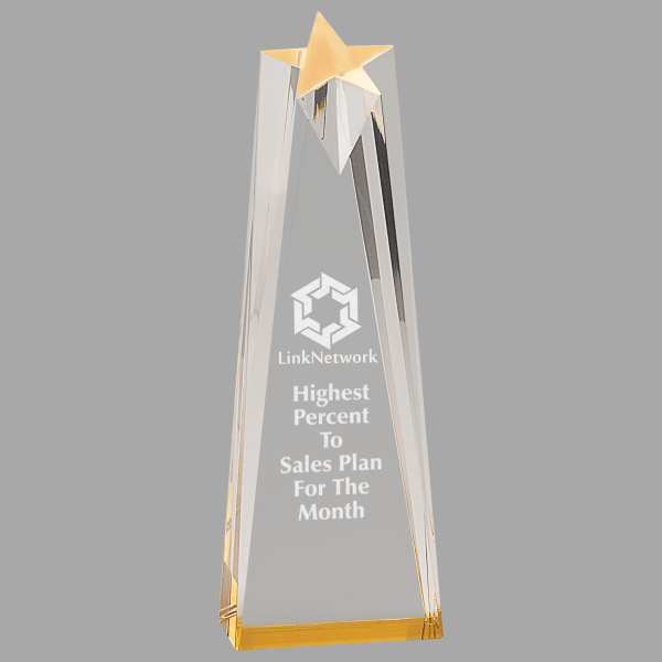 3.5" X 10 Sculp Star Acrylic Award – item AST10GD image 2