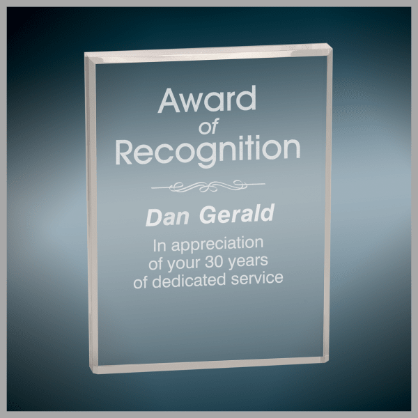 6" X 8 Clear Rectangle Acrylic Award – item BAC23