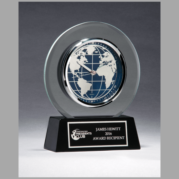 7.25" x 8.75" Black Quartz Clock Plaque – item BC1039