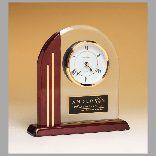 7.5" x 7.875" Rosewood Quartz Clock Plaque – item BC919