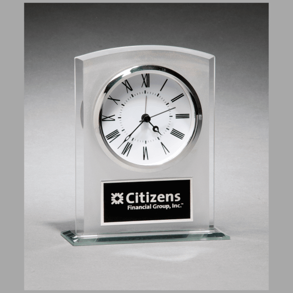 5" x 6.25" Black Quartz Clock Plaque – item BC985