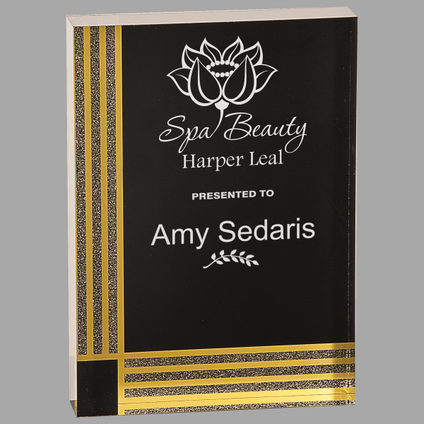 5" X 7 Black Dmnds Rectangle Acrylic Award – item BDA33